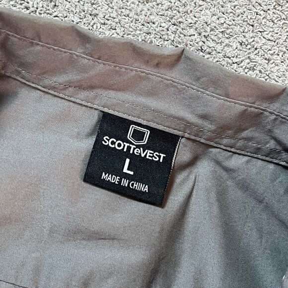 SCOTTeVEST Beachcomber 7 Pocket Outdoor Casual Short Sleeve Shirt Men's Large - Picture 4 of 6